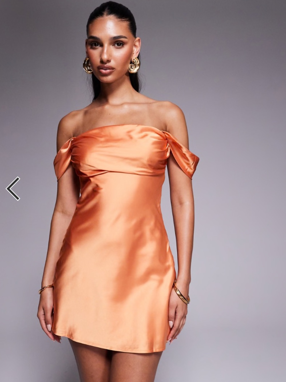 Princess Polly - Zabbarra satin off the shoulder drape detail mini dress